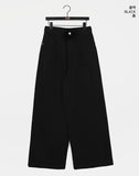 Syner pin tuck cotton wide pants