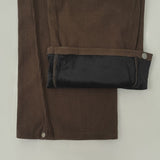 Brushed Corduroy Hem Snap Cut Pin Tuck Adjust Wide Balloon Pants