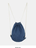 Denim rope string gymsack backpack