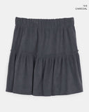 Elna Ribbed Frill Flare Midi Skirt
