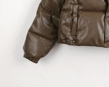 [6oz] Marem Leather Snap Short Padded Jumper