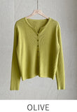 Army V Round Ribbed Knit Cardigan