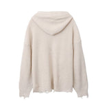 Atonic Lettering Hood Zip-Up Knit
