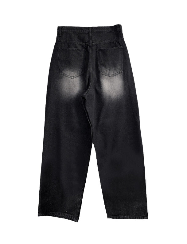 【SATIIIZ】Kady Black Washed Wide Denim Pants SATIIIZ】Kady Black Washed Wide Denim Pants (SATiiiZ/デニム