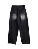 Kady Black Washed Wide Denim Pants