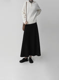 Flared Ribbed Long Skirt
