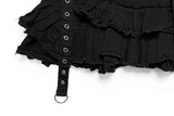 Reno Tiered Pleated Punching Mini Skirt