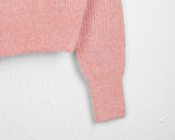 Nize Wool One Off Shoulder Cropped Long Sleeve Knit