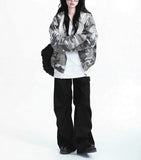 Double Camo & Deep Black Overfit Hood Zip-Up