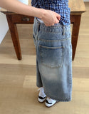 Tout Washed Wide Denim Bermuda Pants