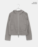 [MADE] B-Pie Frill Pocket Two-Way Zipper Neck String Windbreaker Hooded Zip-Up