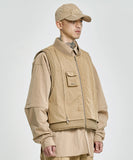 Layered Padded Zip Up Vest