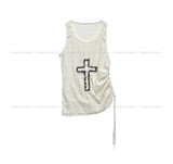 Vintage Cross Lace String Sleeveless