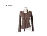 Conf Cut Ribbed Unbalanced Muffler Slim Fit T-shirt