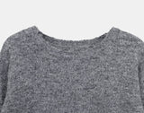 Moin wool V-neck loose button long sleeve knit