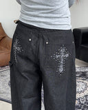Cardin Leopard Cross Denim Pants