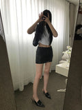 Glossy pocket skirt