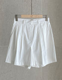 Chino Pin Tuck Short Cotton Pants