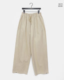 Holer strap banding two-way wide cotton long pants