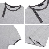 Rual Side Henley Neck Ringer Tee