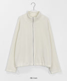 Nekimo string ribbed knit zip-up cardigan