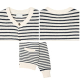 Laber Waffle Stripe Cardigan