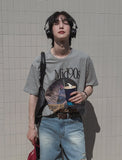 Perm Printing Crop Short Sleeve T-shirt