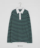 Moruku Stripe Collar Over Long Sleeve Tee