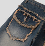 Demi Studded Flap Pocket Denim Pants