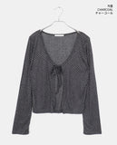 Bamin dot strap see-through cardigan
