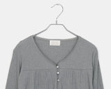 Gyuri Frill Bean Button Long Sleeve Cardigan