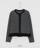 [BAONHAUS] Lorenine Frill Stripe Cardigan