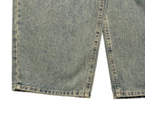 Greek Washing Denim Wide Pants
