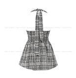 Sov Check Halter Blouse