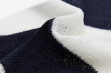 Boucle stripe collar knit
