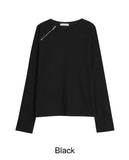 Renid Waffle Zipper Long Sleeve Tee