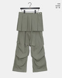 Mne layered pin tuck pleated wrap skirt skirt pants