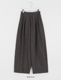 [BAONHAUS] Benben brushed herringbone balloon pin tuck banding pants