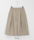 Sinmis Banding Incised Cotton Bermuda Pants