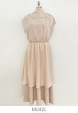 Odd Half-Neck Draped Banding Flare One Piece (Belt Set)