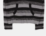 Blon Stripe Color Matching Slim Fit Hood Knit
