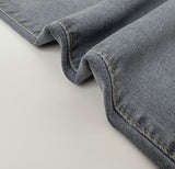 -3kg Span Semi-Bootcut Long Denim Pants