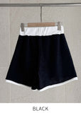 Mardi Color Matching Boucle Knit Sleeveless Banding Shorts Set