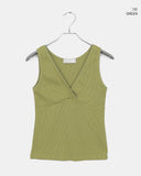 Piyo V-neck Rib Lace Sleeveless Shirt
