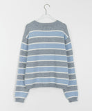 Unita Button Blue Stripe Knit Cardigan