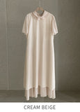 Poen Chiffon Shirring Flare One Piece