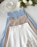 Meshian banding flare long skirt