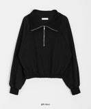 Tessin Half Zip-Up Cropped Sweatshirt