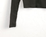 Garb Snap Button U-neck Long Sleeve T-shirt