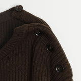 Caron shoulder button knit